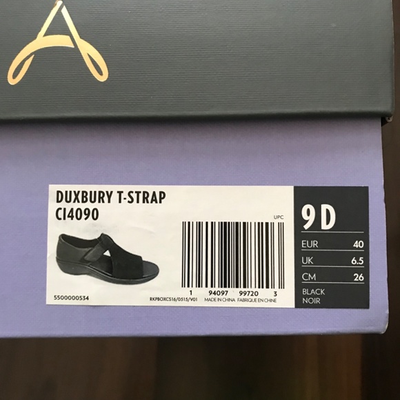 NEW Aravon Sandals Duxbury T-Strap Women's Size 9 Black - Picture 8 of 8